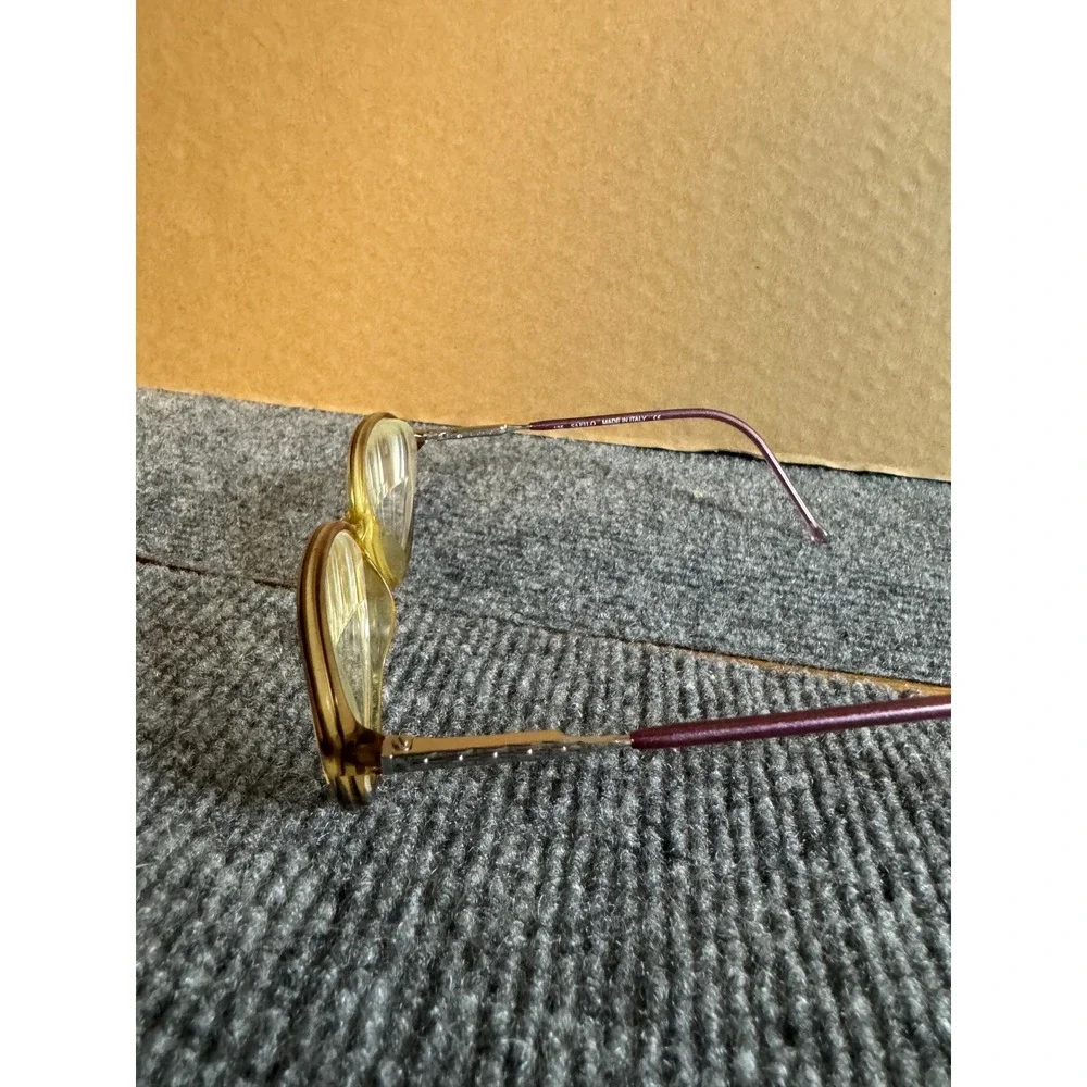 Safilo Elasta 5718 Eyeglasses Yellow Purple Oval Frames Made in Italy 135 52-18